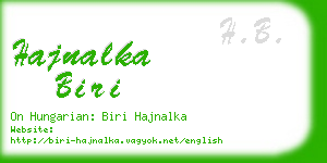 hajnalka biri business card